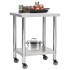 Mesa de trabajo para cocina con ruedas acero inox 80x45x85