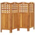 Biombo de 4 paneles de madera maciza de acacia 162x2x115