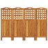 Biombo de 4 paneles de madera maciza de acacia 162x2x115