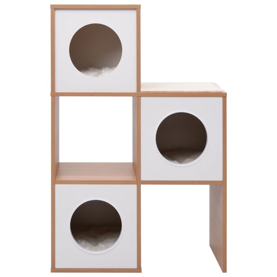 Bloque de casas para gatos con alfombra rascadora sisal 100