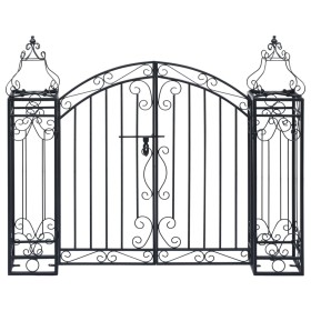 Puerta de jardín decorativa de hierro forjado 122x20,5x100