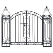 Puerta de jardín decorativa de hierro forjado 122x20,5x100 cm