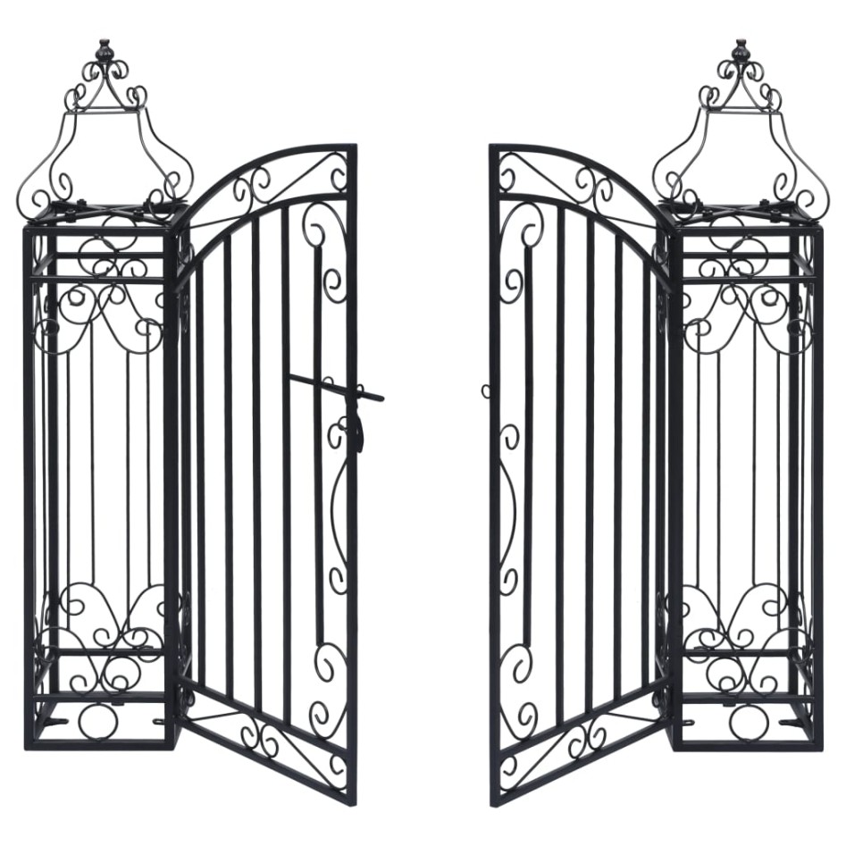 Puerta de jardín decorativa de hierro forjado 122x20,5x100