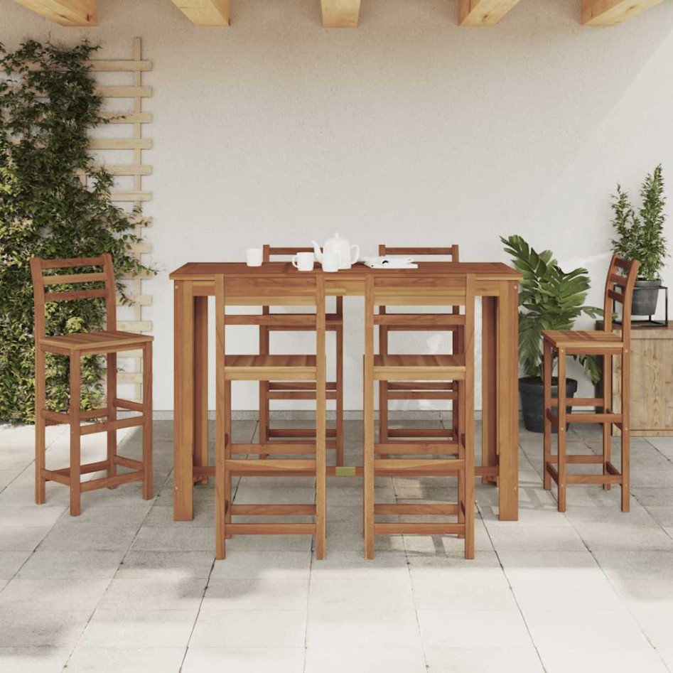 Mesa de bar de madera maciza de acacia 150x70x105