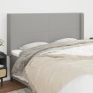 Cabecero con orejas de tela gris claro 183x16x118/128 cm