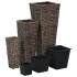 Conjunto de arriates 3 piezas jacinto de agua marrón