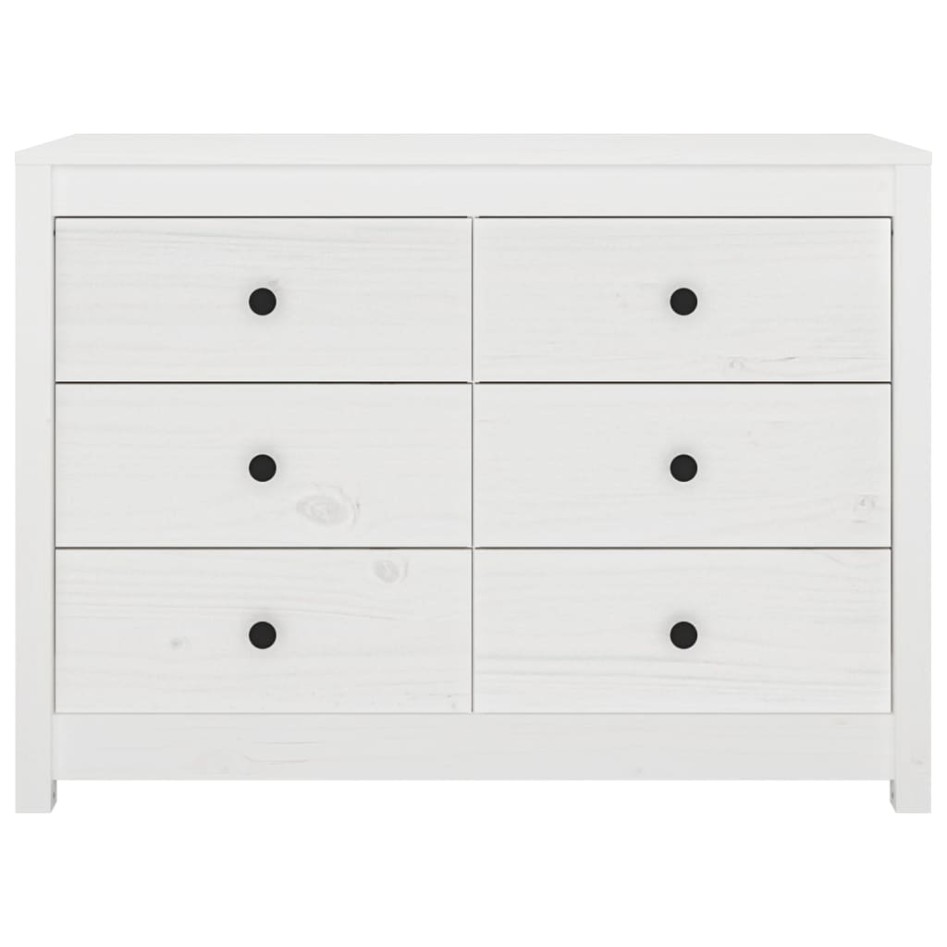 Armario auxiliar de madera maciza de pino blanco 100x40x72