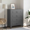 Cajonera industrial de metal gris antracita 78x40x93 cm