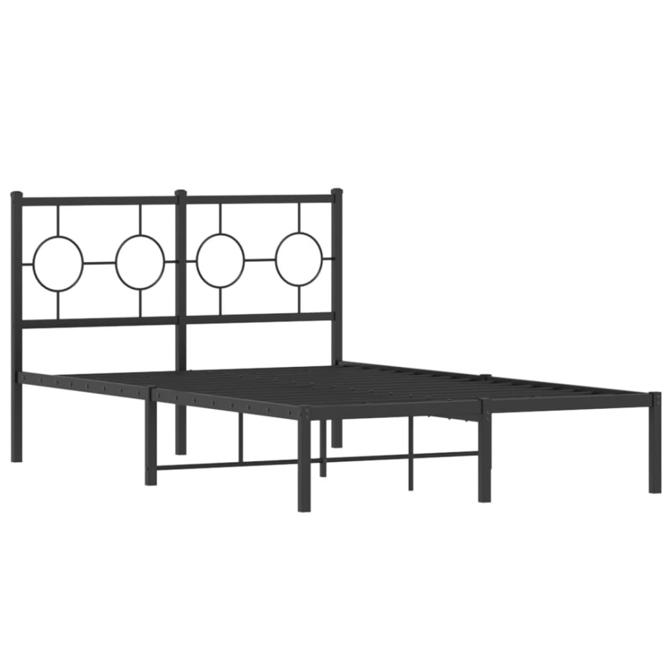 Estructura de cama con cabecero metal negro 120x190