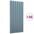 Paneles de tejado 36 unidades acero recubierto gris 80x36