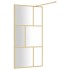 Mampara puerta ducha vidrio transparente ESG dorado 115x195