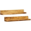 Estantes de pared 2 uds madera maciza