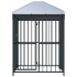 Perrera de exterior con techo 120x120x150