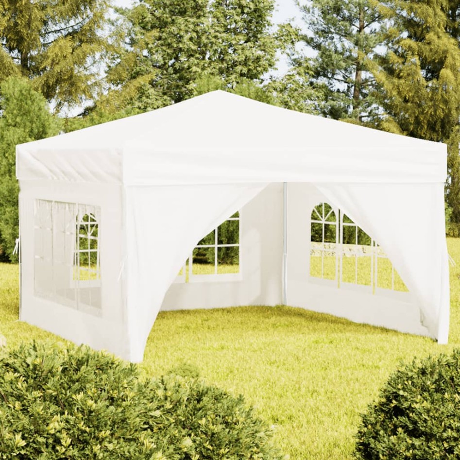 Carpa para fiestas plegable con paredes laterales blanco 3x3