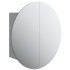 Armario de baño con espejo redondo y LED gris 47x47x17,5