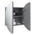 Armario de baño con espejo redondo y LED gris 47x47x17,5
