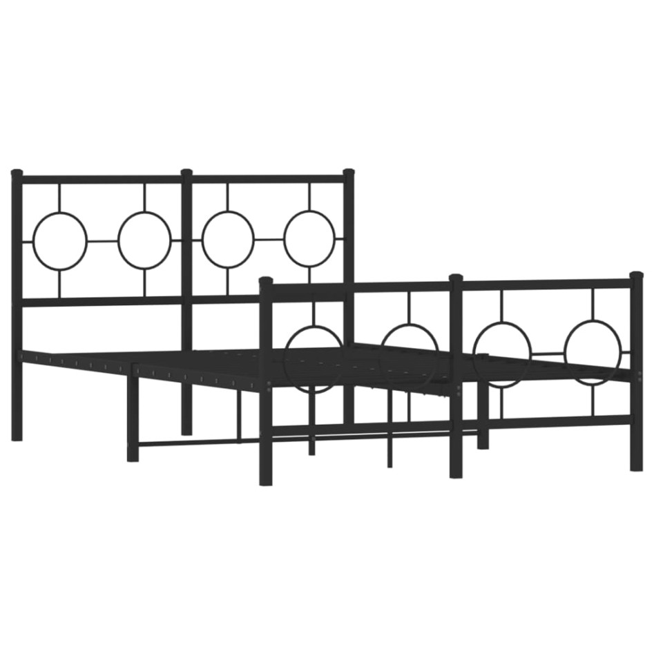 Estructura de cama cabecero y estribo metal negro 120x200