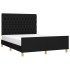 Cama sin colchón tela negro 140x200