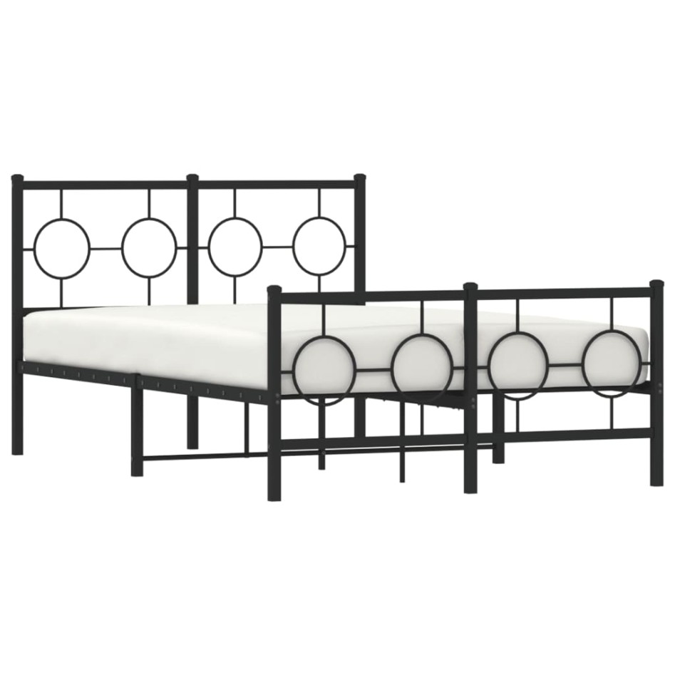 Estructura de cama cabecero y estribo metal negro 120x200