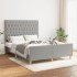 Cama sin colchón tela gris claro 140x200