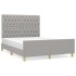 Cama sin colchón tela gris claro 140x200