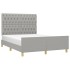 Cama sin colchón tela gris claro 140x200