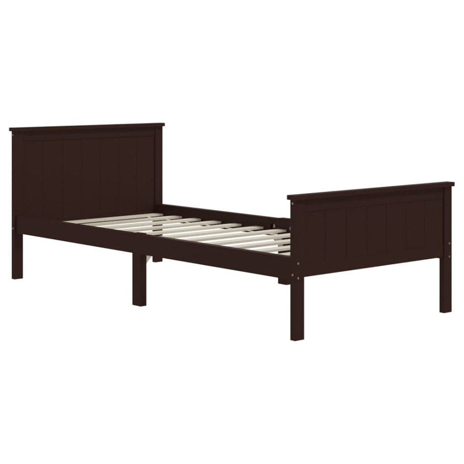 Estructura cama sin colchón madera pino marrón oscuro 90x200