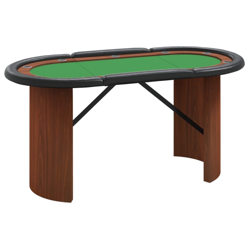 Mesa de póquer para 10 jugadores verde 160x80x75