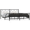 Estructura de cama cabecero y estribo metal negro 183x213 cm