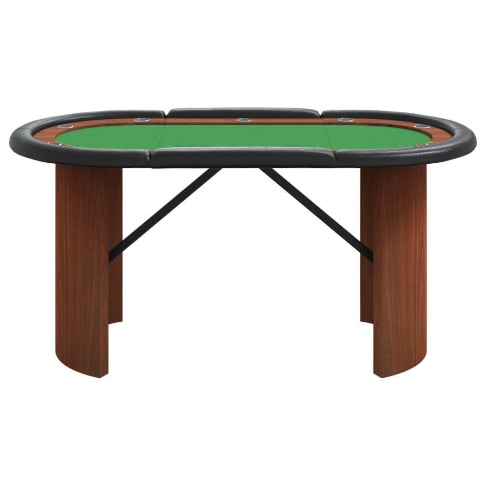 Mesa de póquer para 10 jugadores verde 160x80x75