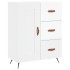 Aparador de madera contrachapada blanco brillante 69,5x34x90