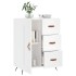 Aparador de madera contrachapada blanco brillante 69,5x34x90