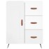 Aparador de madera contrachapada blanco brillante 69,5x34x90