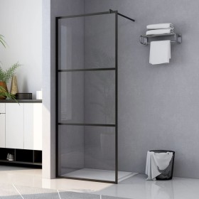 Mampara ducha accesible vidrio ESG transparente negro 90x195