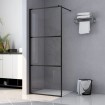 Mampara ducha accesible vidrio ESG transparente negro 90x195 cm