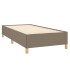 Cama box spring con colchón tela gris taupe 100x200