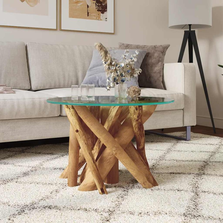 Mesa de centro de madera maciza de teca 60