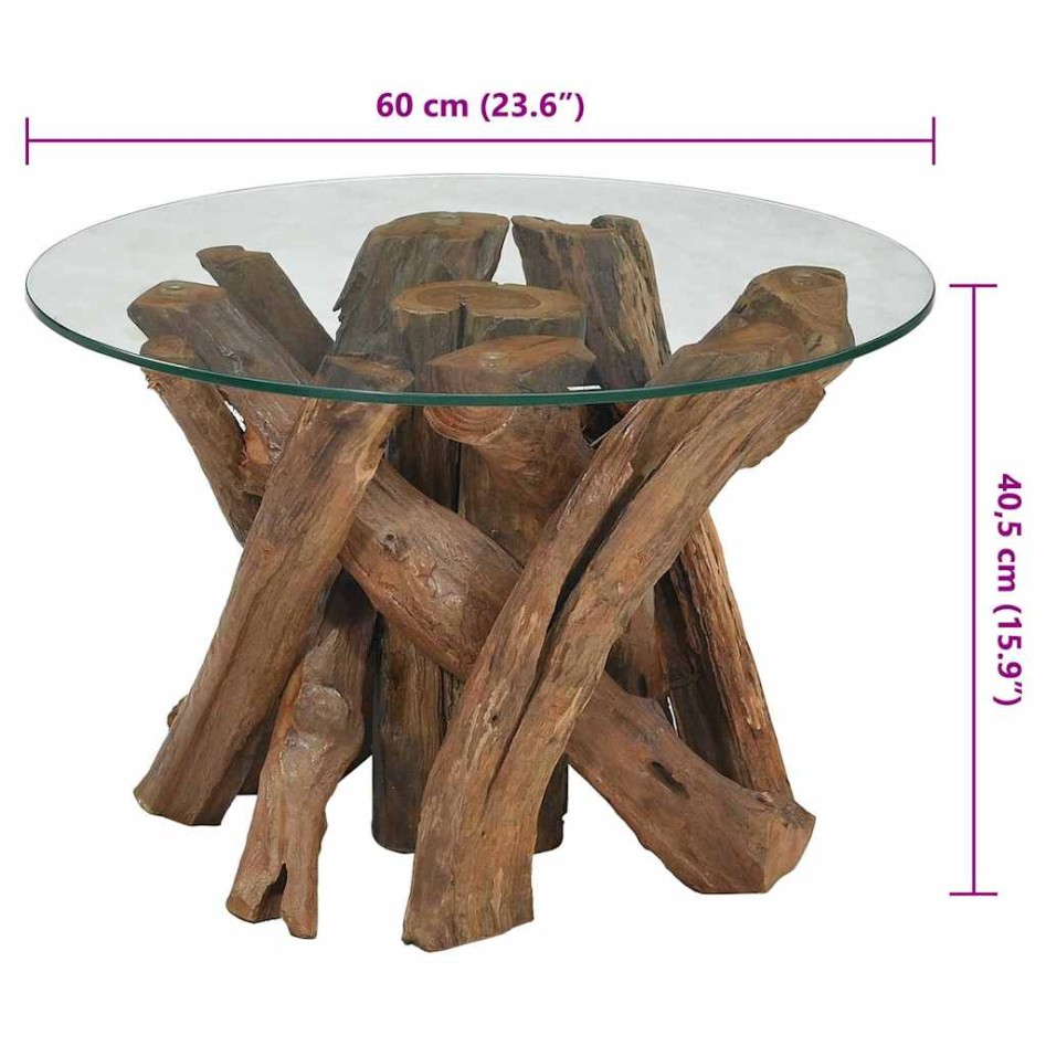 Mesa de centro de madera maciza de teca 60