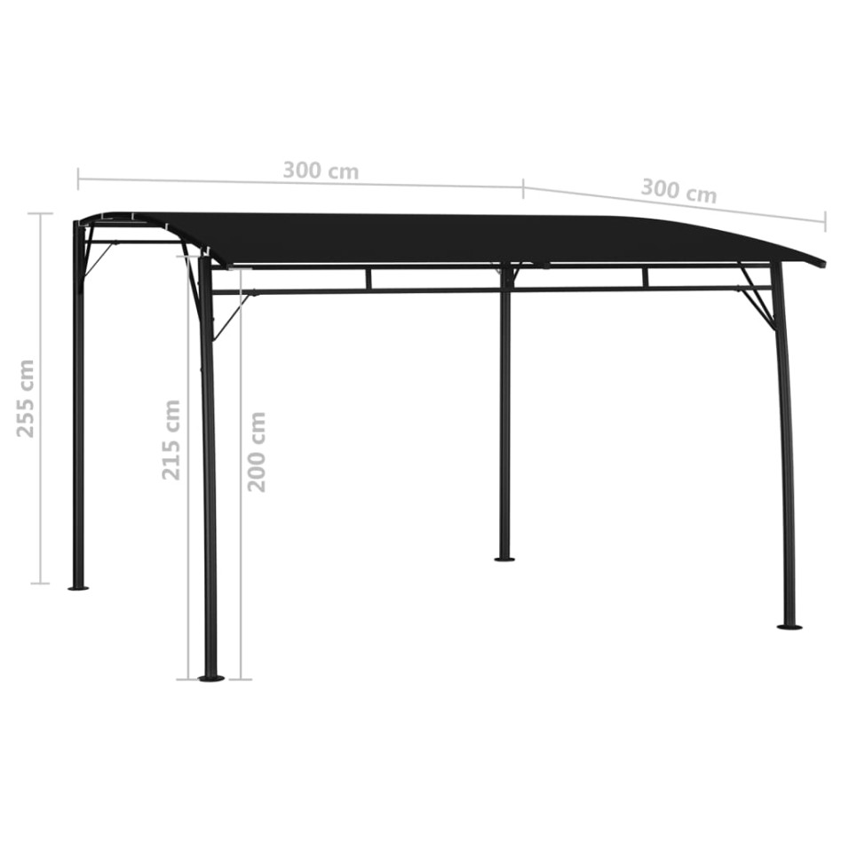 Toldo parasol de jardín gris antracita 3x3x2,55