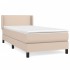 Cama box spring con colchón cuero sintético capuchino