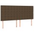 Cama box spring con colchón tela marrón oscuro 160x200