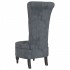 Sillón de respaldo alto con botones terciopelo gris