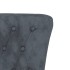 Sillón de respaldo alto con botones terciopelo gris