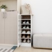 Mueble zapatero de aglomerado blanco con brillo 32x35x92 cm