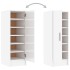 Mueble zapatero de aglomerado blanco con brillo 32x35x92