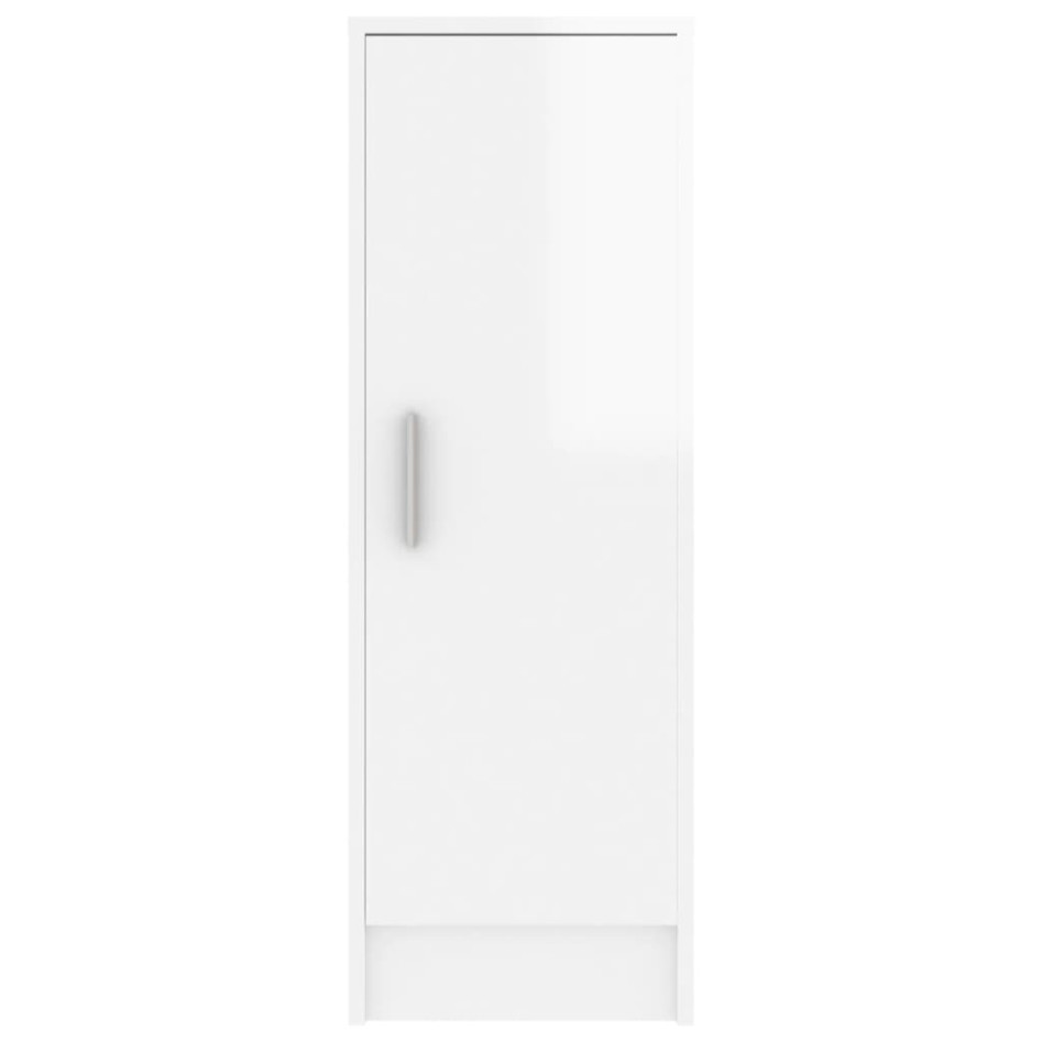 Mueble zapatero de aglomerado blanco con brillo 32x35x92
