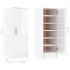 Mueble zapatero de aglomerado blanco con brillo 32x35x92