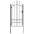 Puerta de jardín de acero negro 1x2,5