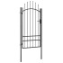 Puerta de jardín de acero negro 1x2,5