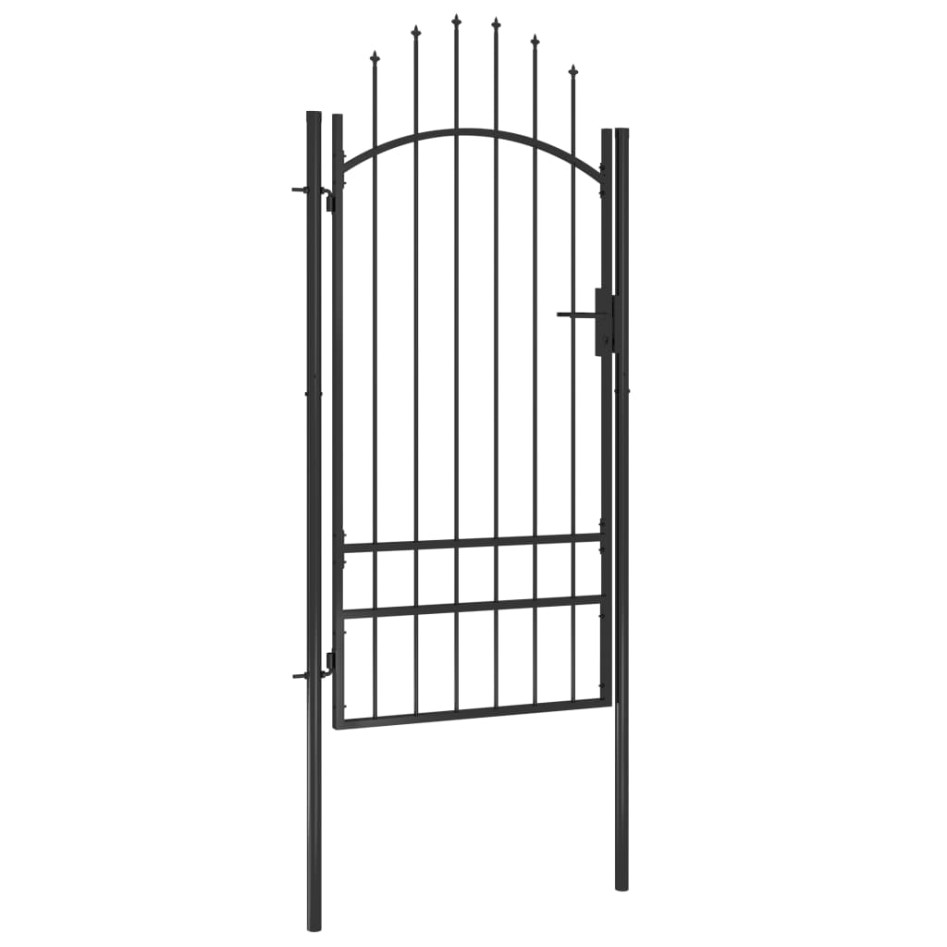 Puerta de jardín de acero negro 1x2,5